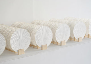 White Circle Fan - Hanji Paper - handmade