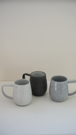 Jigu Matte Pewter coffee cup - H 8.5 ø 5.4 cm - Ceramic