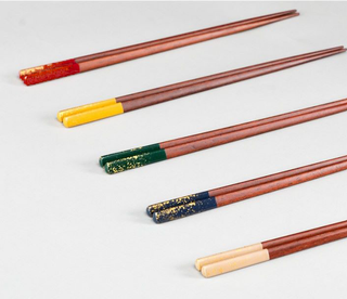 Red lacquered wooden chopsticks