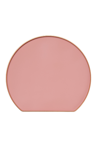 Halbmondförmiges lackiertes Tablett „Peach Rose“. 