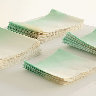 Éventail Vert Géométrique Vertical - Papier Hanji - fait main